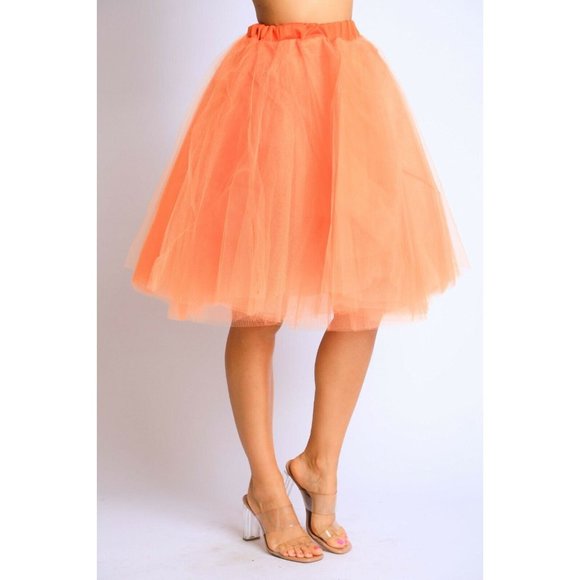 Women Princess Tulle Knee Length A Line Ballet Skirt Underskirt XS,S,M,L,XL - Picture 4 of 4